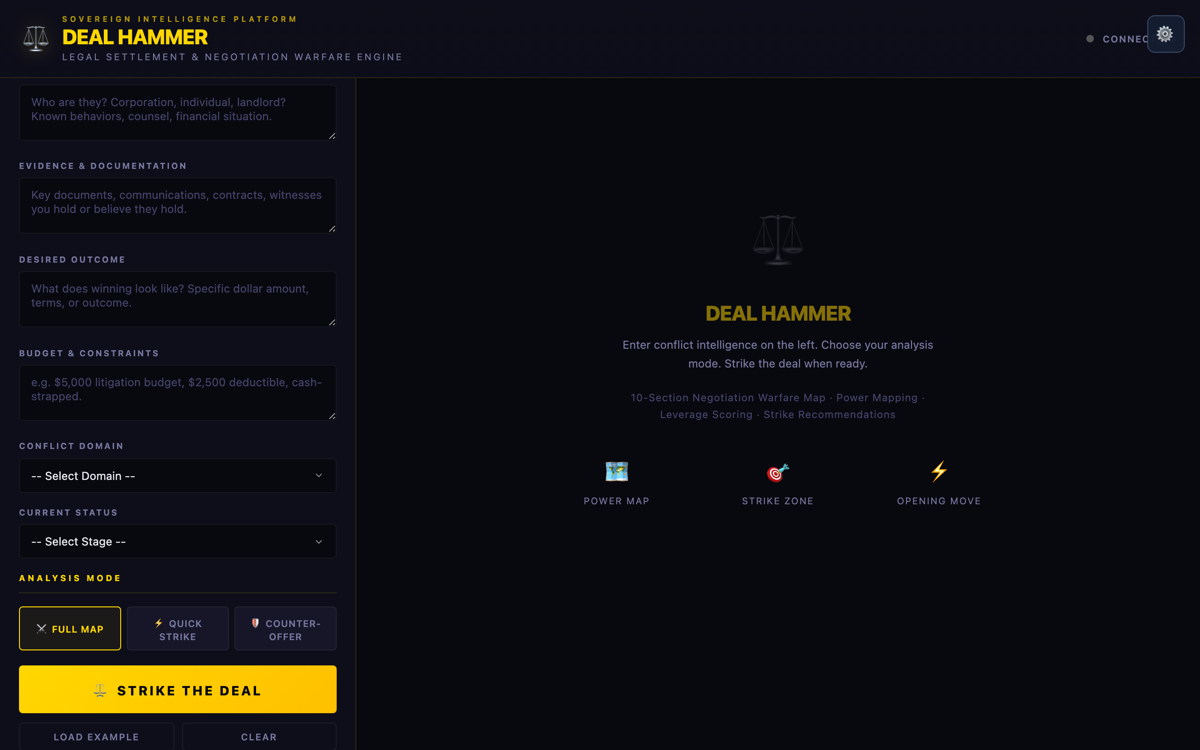 Deal Hammer — negotiation warfare engine output