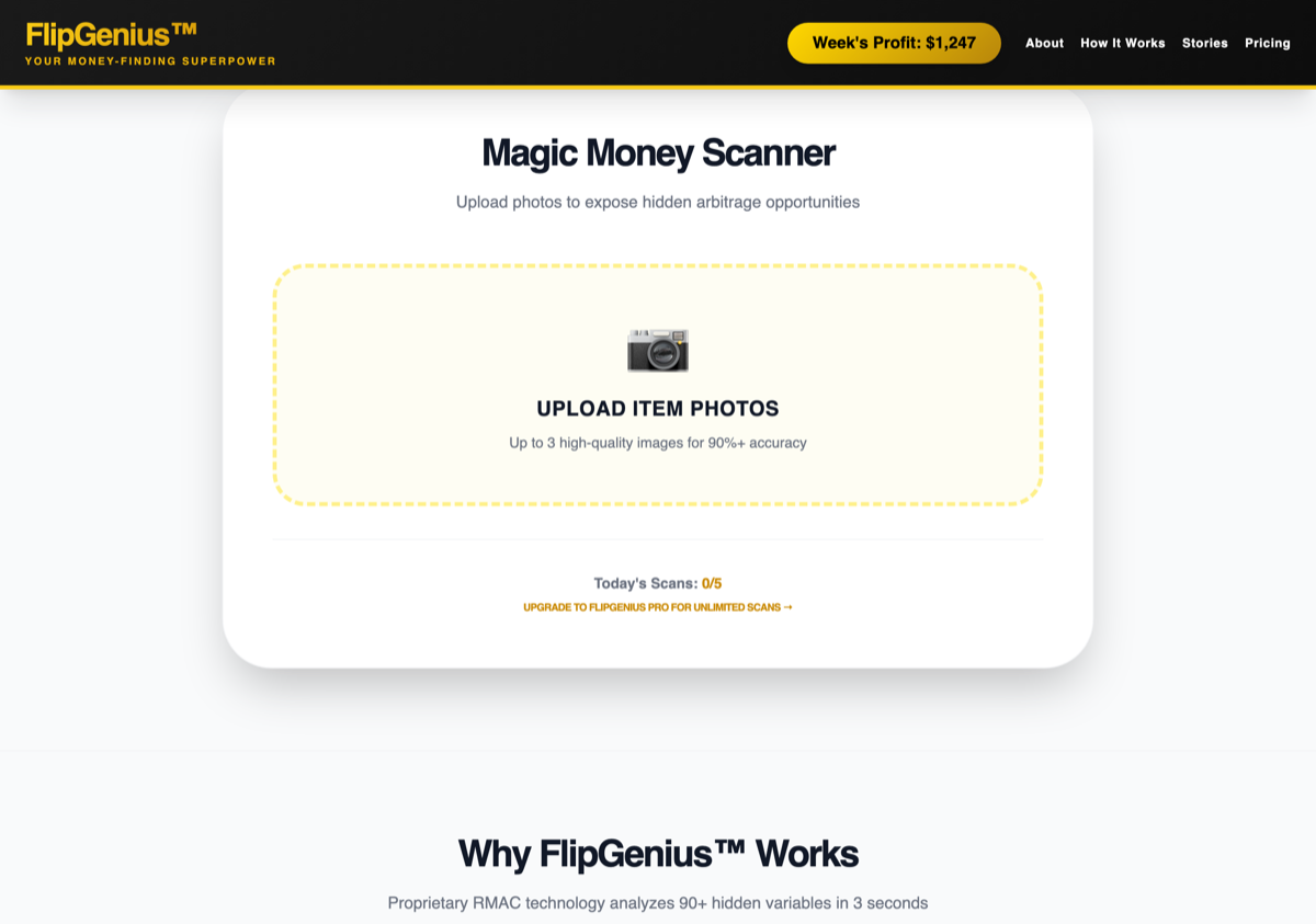 FlipGenius — AI flipping intelligence with item analysis