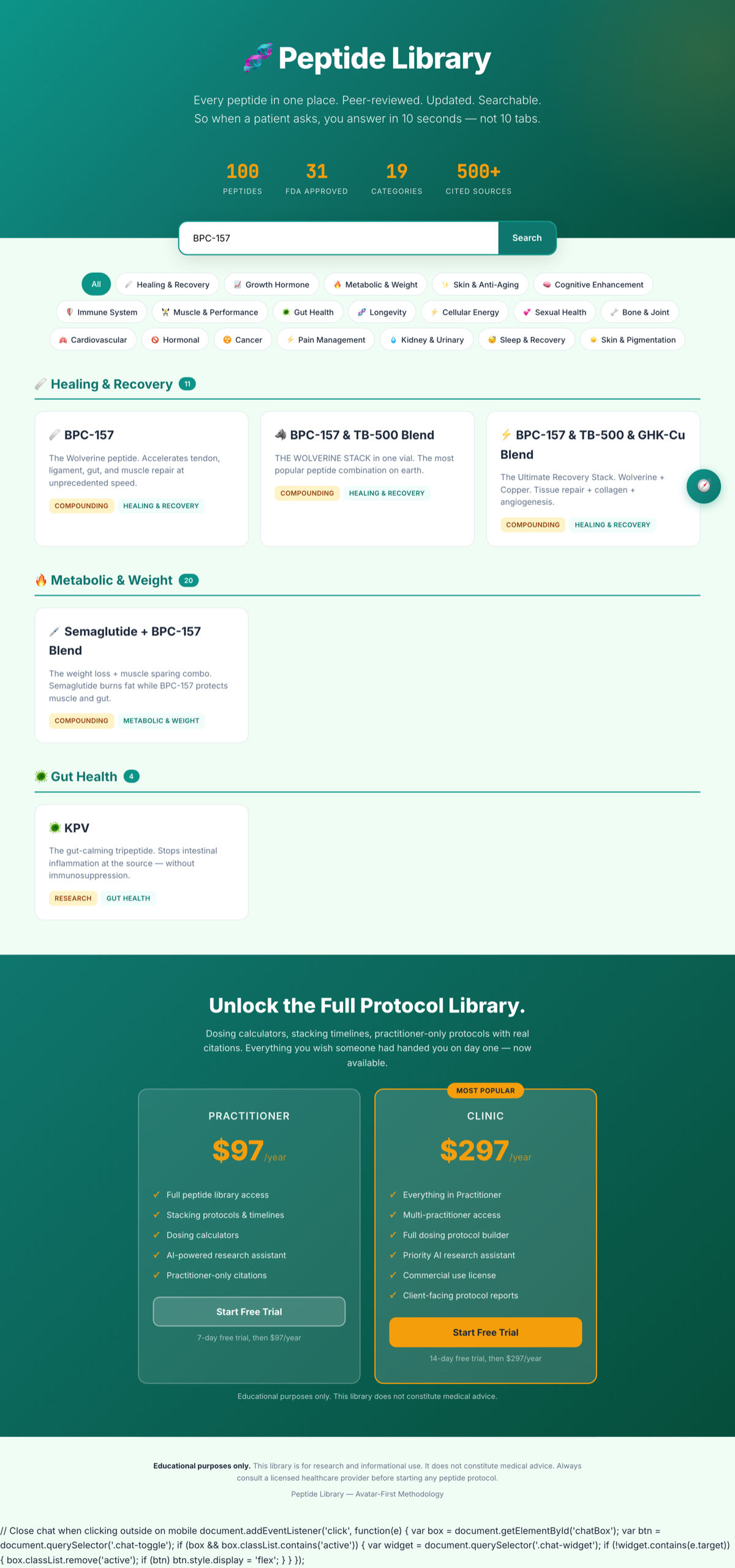 Peptide Library — research intelligence with compound data
